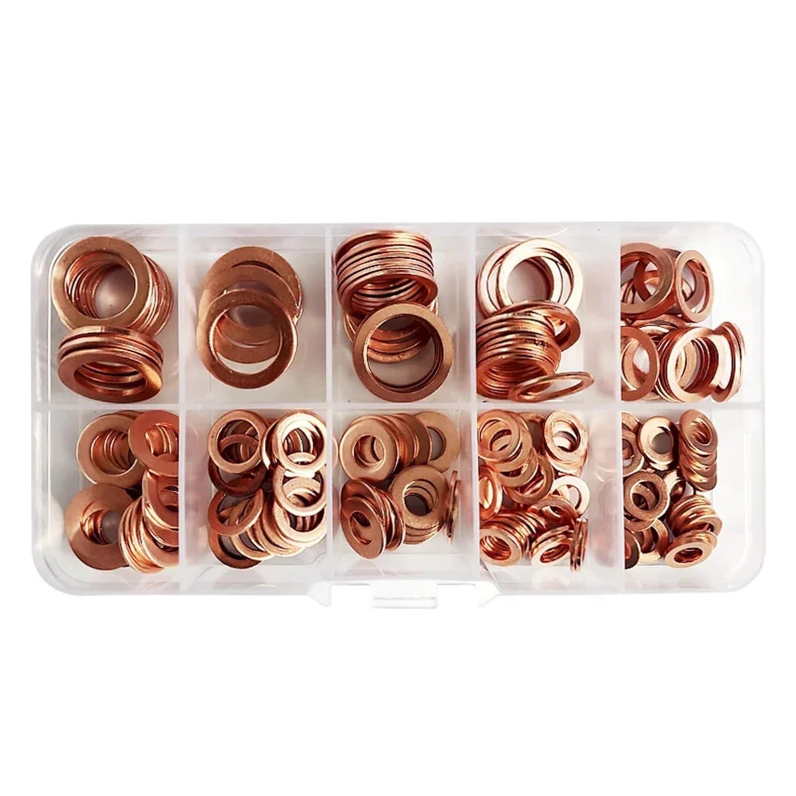 200 piezas/caja de arandela de cobre for sellado de juntas sólidas, tapón de cárter de aceite for herramienta de anillo de sello plano de barco(5 BOXES)