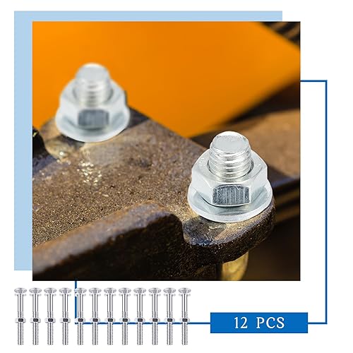 Miniatura 53 de Zonon Juego de 12 pernos de carro galvanizados de 3/8 x 6 pulgadas, color negro, incluye arandelas resistentes a la corrosión y tuercas