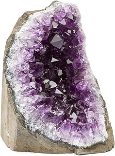 Deep Purple Amethyst Crystal Clusters Cut Base from Basalt (1/2 to 1 lb, Deep Purple Amethyst) Plus, Bonus Mineral Included