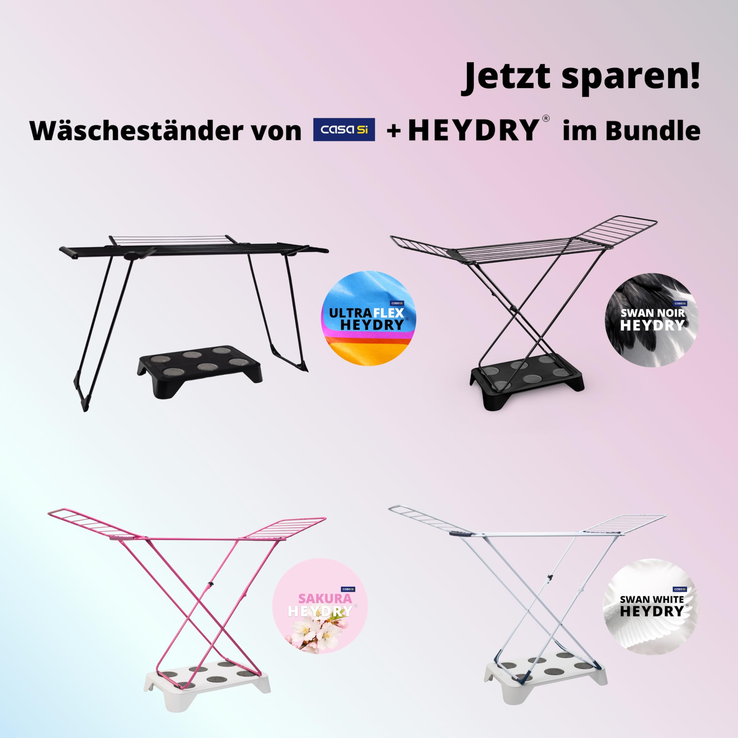 HEYDRY® Wäschetrockner für Wäscheständer – energiesparende Alternative zum Trockner, ohne Hitze, leise & kompakt, schnelleres Wäsche trocknen in Innenräumen, wäscheschonend, Made in Germany