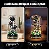 HiWEEGO Flower Roses Construction Kit with LED Light 232 Pieces Black Rose Bouquet 3.6 mm Bouquet Building Block Toy Botanical Collection Valentine's Day Gift for Girls Adults and Women