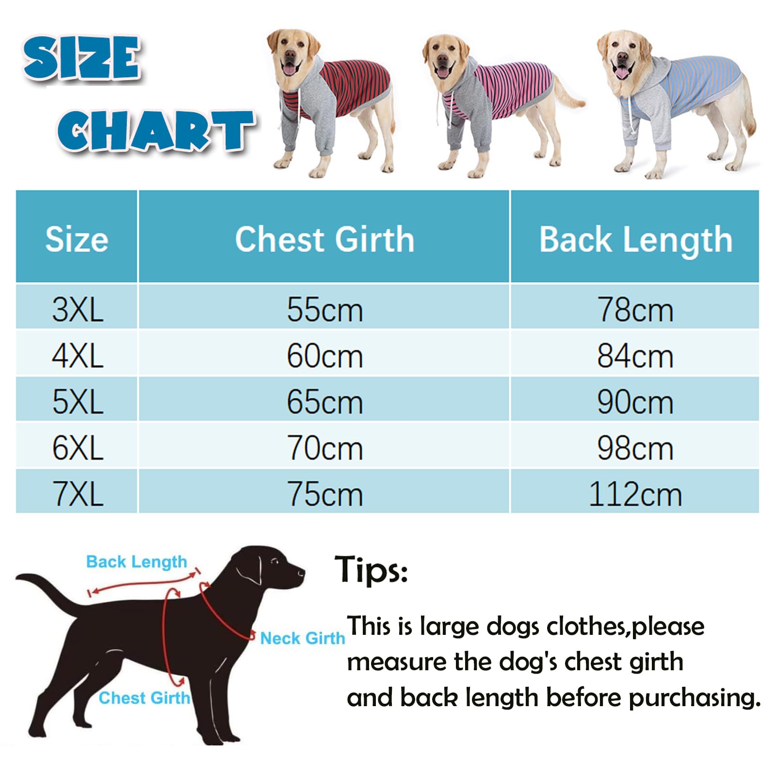 BT Bear Dog Hoodie for Large Dogs Big Dog Hoodies Dog Sweatshirt Dog Jumper Large Warm With a Soft Texture Easy to Wear Sweaters for Big Dogs Labrador German Shepherd,Red 7XL - Image 3