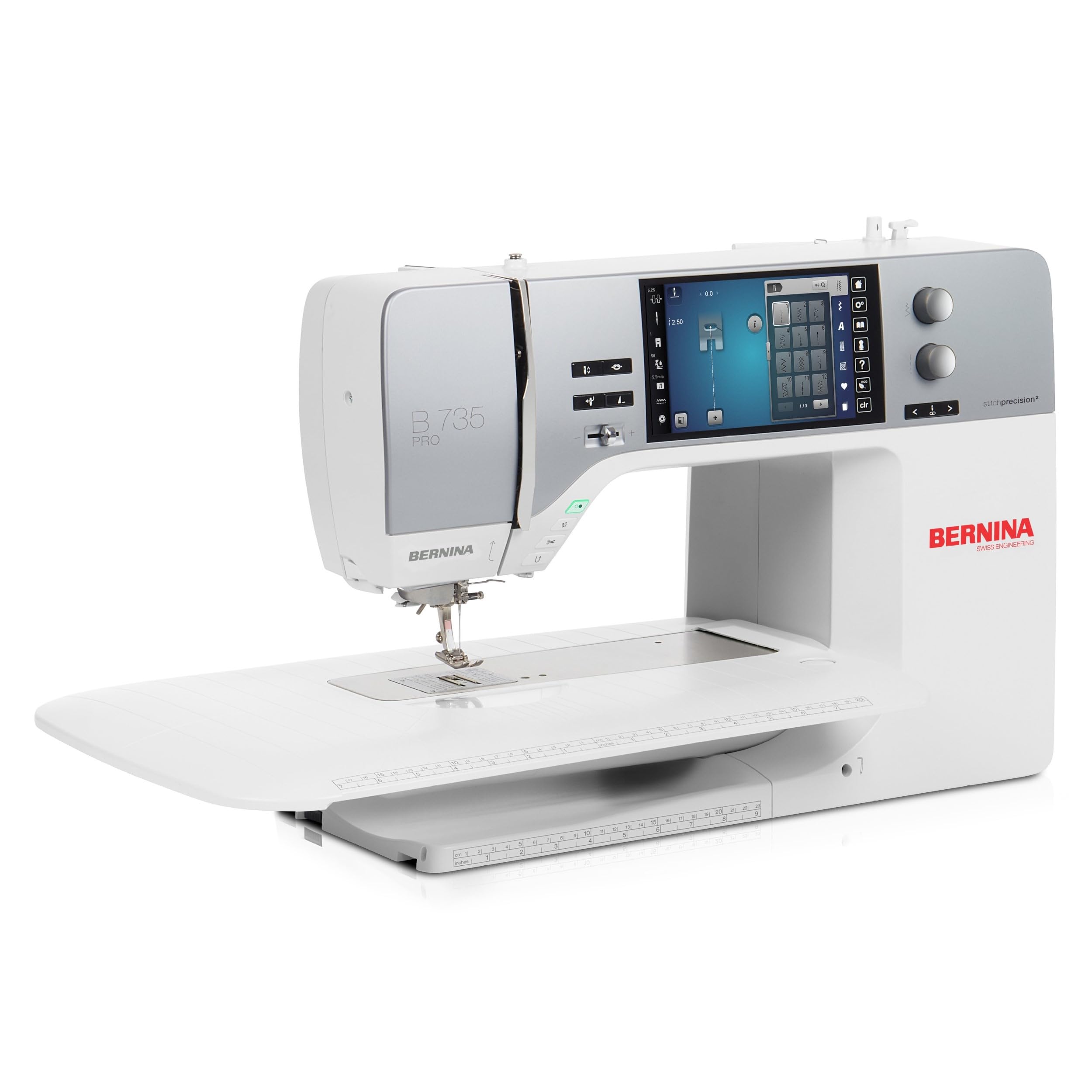 Bernina 735 PRO Näh- und Stickmaschine – stitchprecision², Laser-Nadelposition, WiFi & Stitchout App, 1753 Stiche, 400 Stickmotive