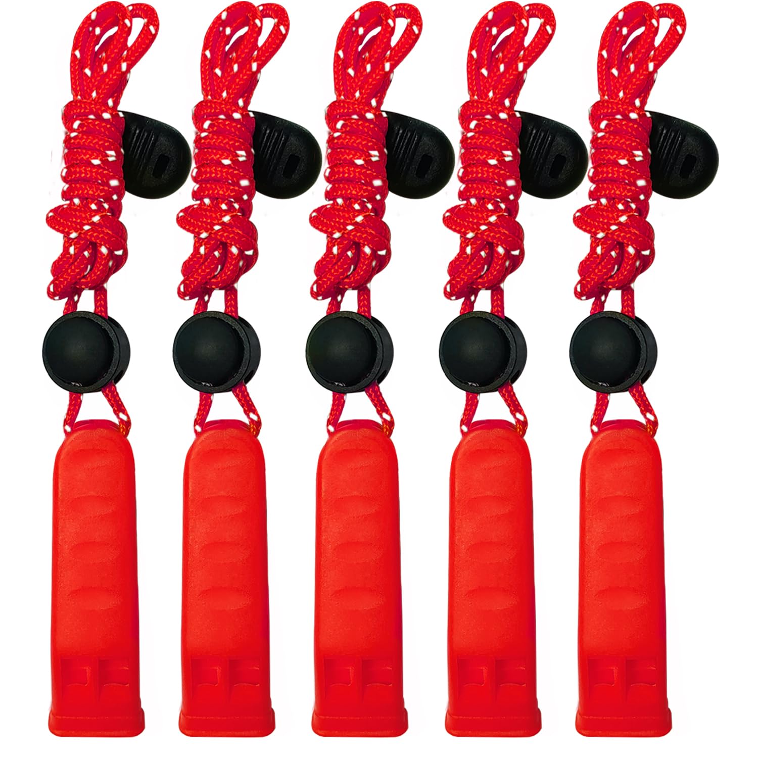 Amzonly Silbato de emergencia, silbato de seguridad de 120 db, para supervivencia, para camping, senderismo, caza, barco, pesca, chaleco salvavidas, señalización de rescate, para niños, color rojo,