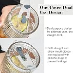 2 Pack Glass Cups, 600ML Clear Glass Tumbler with Lid & Straw, Iced Coffee Cup with Lids, Clear Matcha Cup, Drinking Glasses for Coffee, Juice, Tea, Matcha, Cocktail