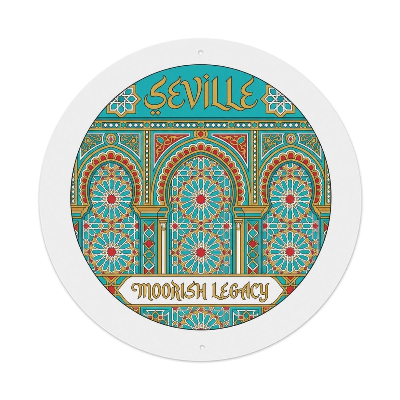 Metal Tin Sign Seville Spain Vintage Travel