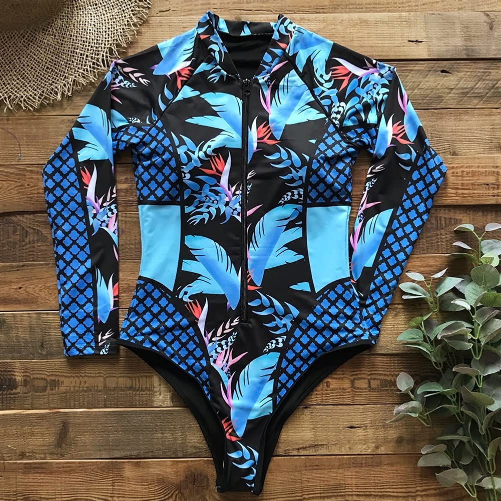Długie rękaw Swimweear Surfing Kostium kąpielowy Damski Druk One Piece Swimsuit Beach Nosić