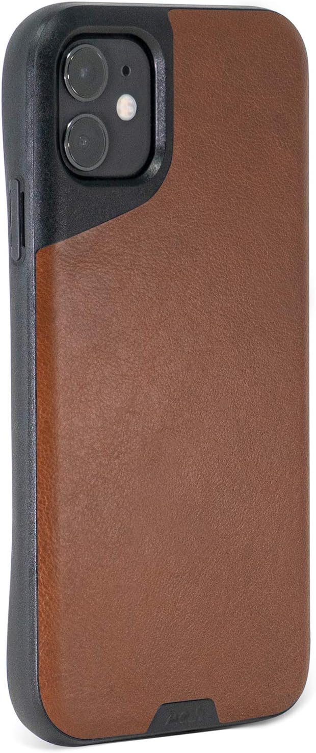 Mous - Protective Case for iPhone 11 - Contour - Brown Leather - No Screen Protector