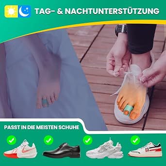Hammer Toe Straightener Corrector for Women & Men - Gel Toe Splints - 6pcs(Green) Hammer Toe Straightener - Realign Bent, Curled, Crooked, Claw, Hammer Toes - 3 Different Sizes (S/M/L)