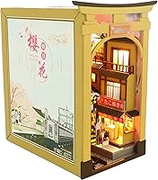 Vista 8 de Roroom Casa de muñecas en miniatura con muebles, kit de casa de muñecas para adultos y adolescentes, Booknook Tiny House Librería Decoración Mini