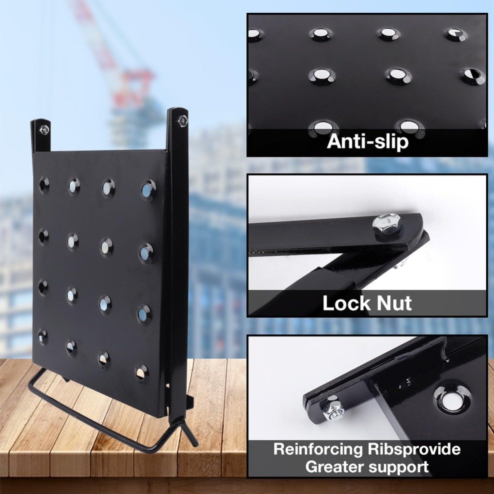 Escalera de aleación de aluminio, taburete plegable, plataforma antideslizante, estante resistente (plateado)