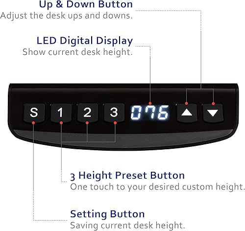 Miniatura 7 de Okin Marco de escritorio eléctrico de pie, patas de escritorio ajustables en altura para mesa de 47 a 63 pulgadas, capacidad de carga ergonómica de