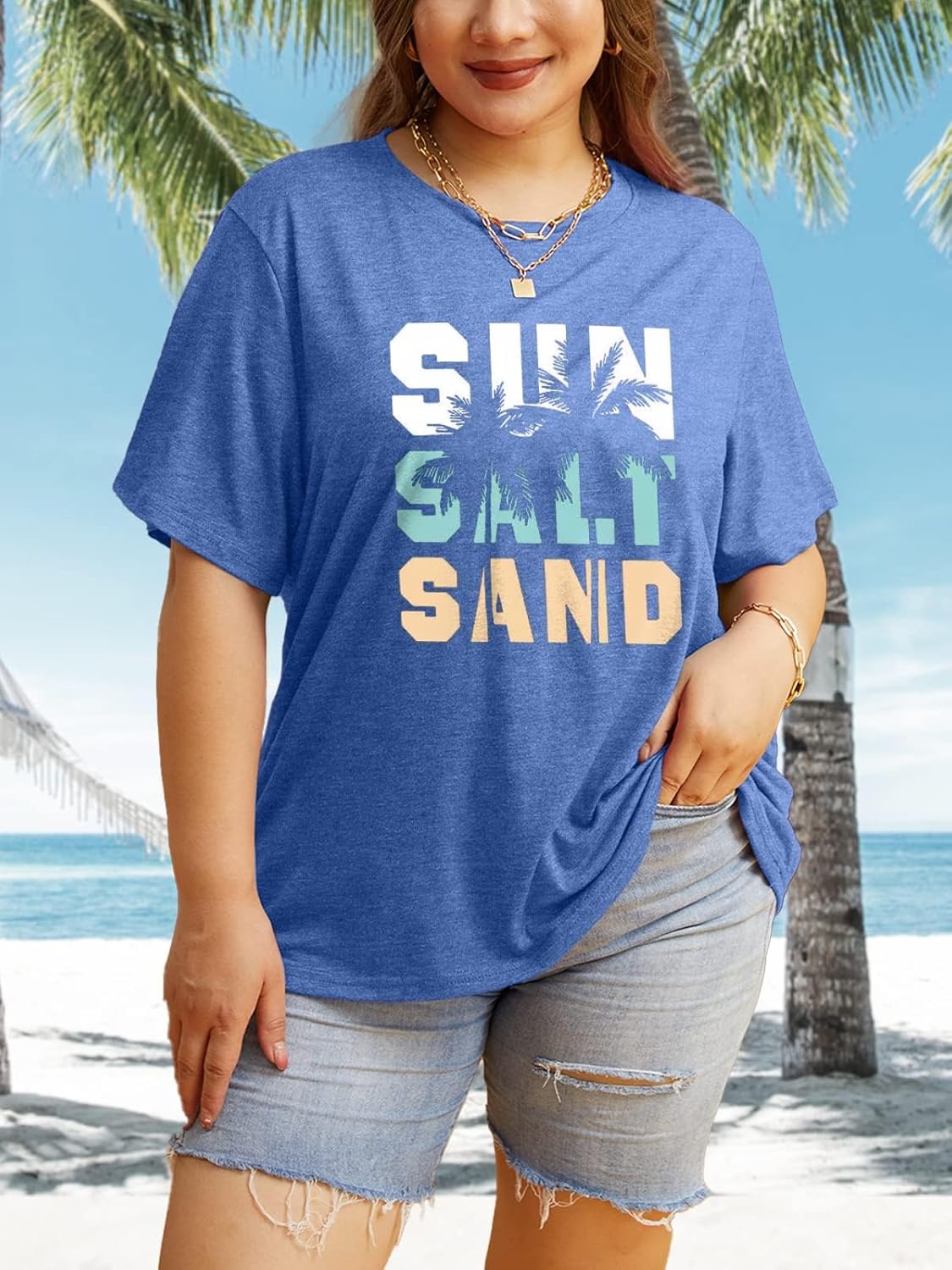 HDLTE Plus Size Beach Shirts for Women Short Sleeve Hawaiian Shirt Casual Summer Vacation Blouses - Image 2