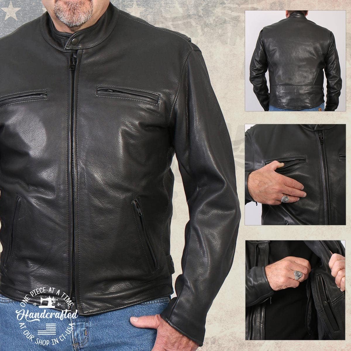 Milwaukee Leather Men's Premium Leather Motorcycle Rider Jacket - MADE IN THE USA - Image 2