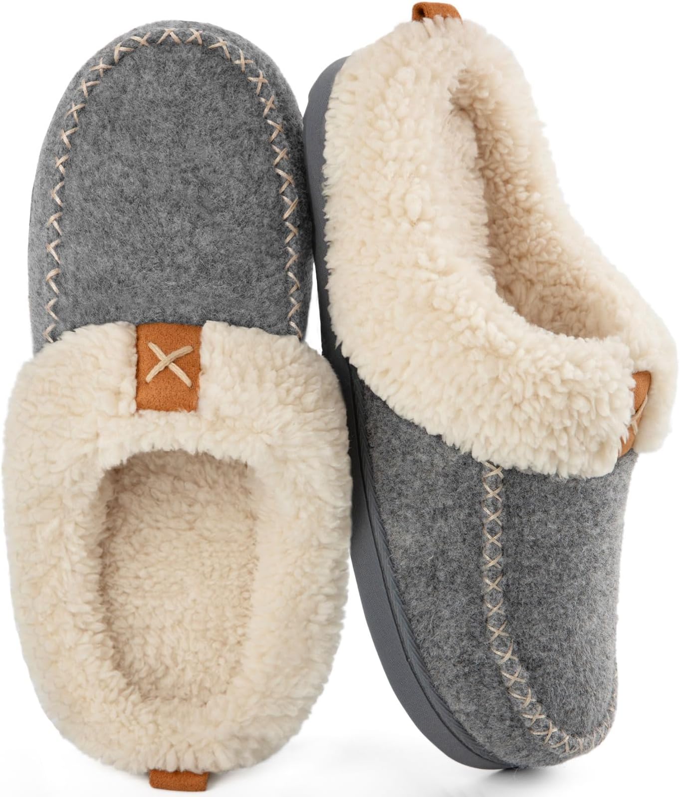 Women's Winter Slippers, Memory Foam Fluffy Moccasin House shoes with Warm Plush Fleece Lining Slip-On for Indoor Outdoor