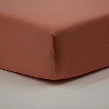 BabyCalin - Drap housse 60x120x15cm Terracotta certifié OEKO-TEX