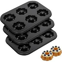3 Pack Mini Cake Pan - Mini Fluted Tube Cake Molds, 6 Cavity Durable Carbon Steel Baking Pan, Non-Stick and Easy to Release, Evenly Shaped Cakes, Perfect for Home Baking and Party