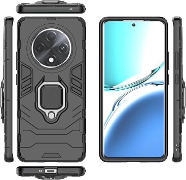 For Oppo A3 ProDomestic Version Phone Case, Slim Stand Kickstand PC & TPU Cover With HolderBlack