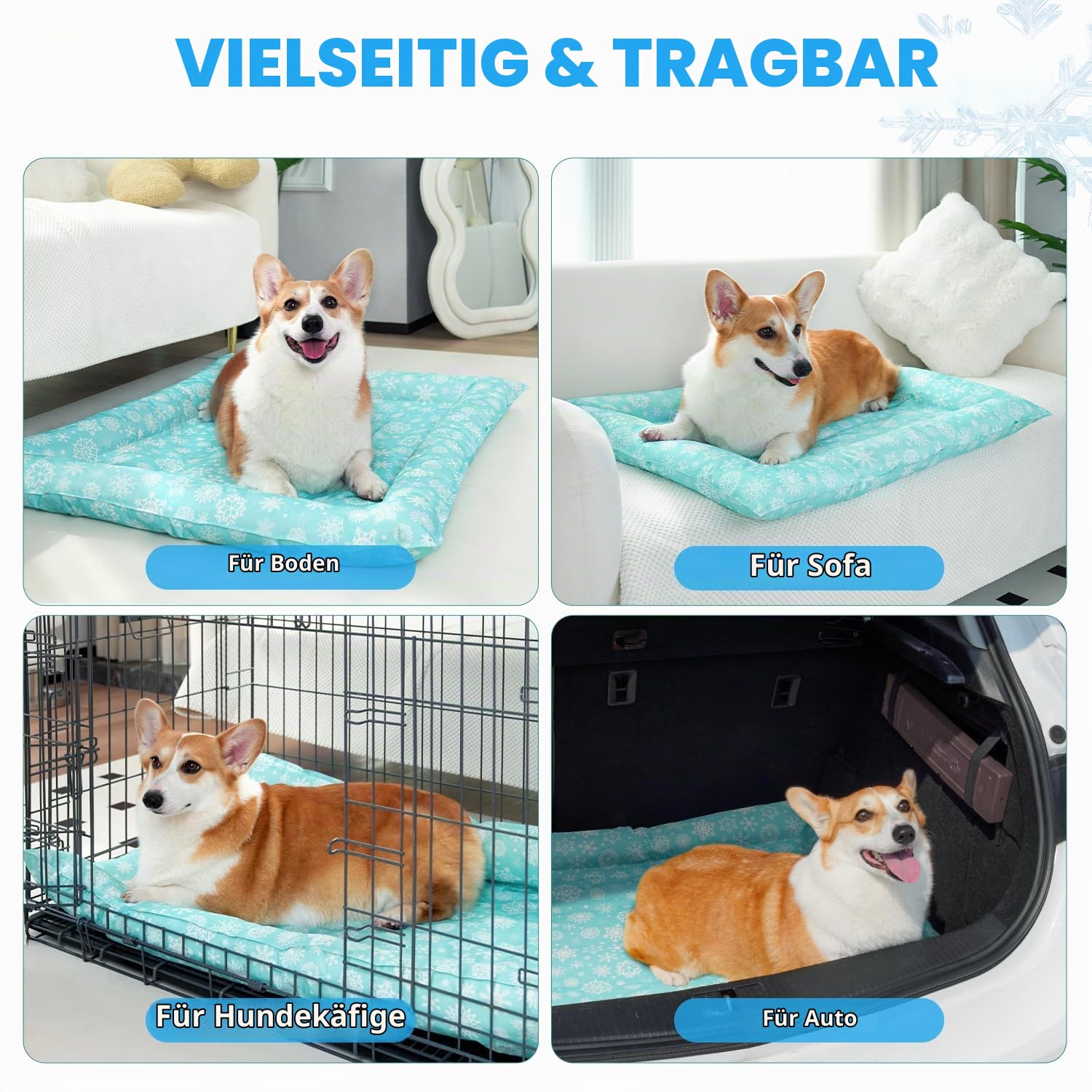 Pawtasy Kühlmatte Hund Kühldecke Hunde Katzen mit Ungiftiges Gel Hundekühlmatte Selbstkühlend Kratzfest Kühlkissen Kühlende Hundematte für Klein Mittelgroße Haustiere M 76 x 66 cm