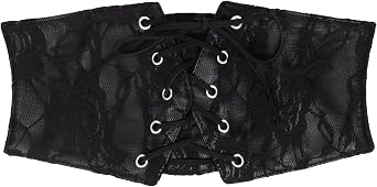 Mealah Women Wide Corset Elastic Belt - Lace-up Tied Waspie Corset Belts