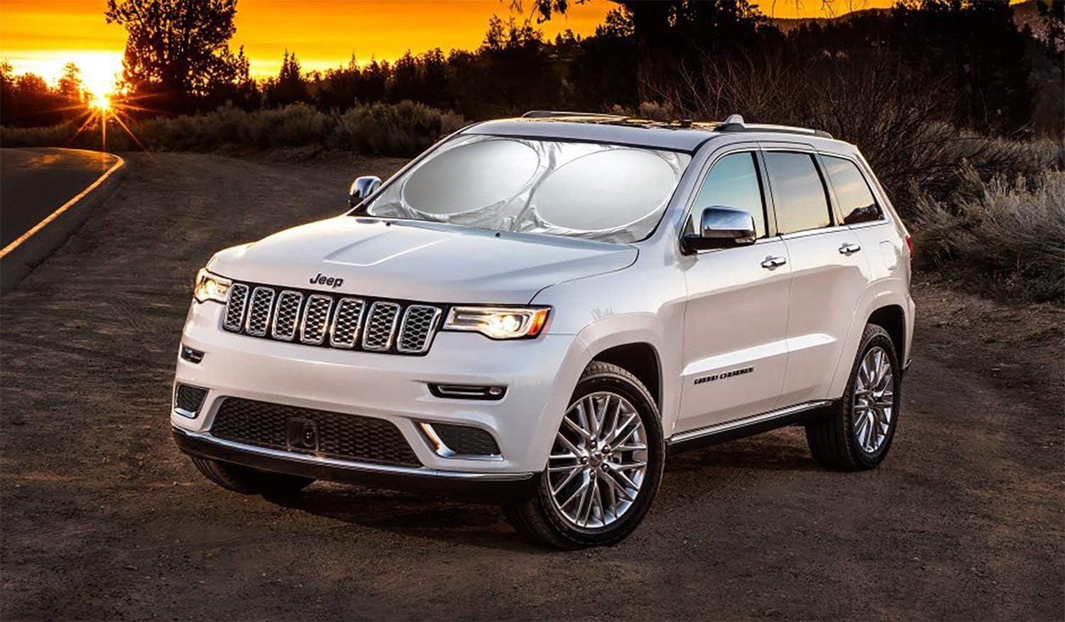 Magnelex Car Windshield Sunshade with Bonus Steering Wheel Cover Sun Shade. 210T Reflective Polyester Blocks Heat and Sun. Foldable Sun Shield That Keeps Your Vehicle Cool (Large 63 x 33.8 in) : Automotive