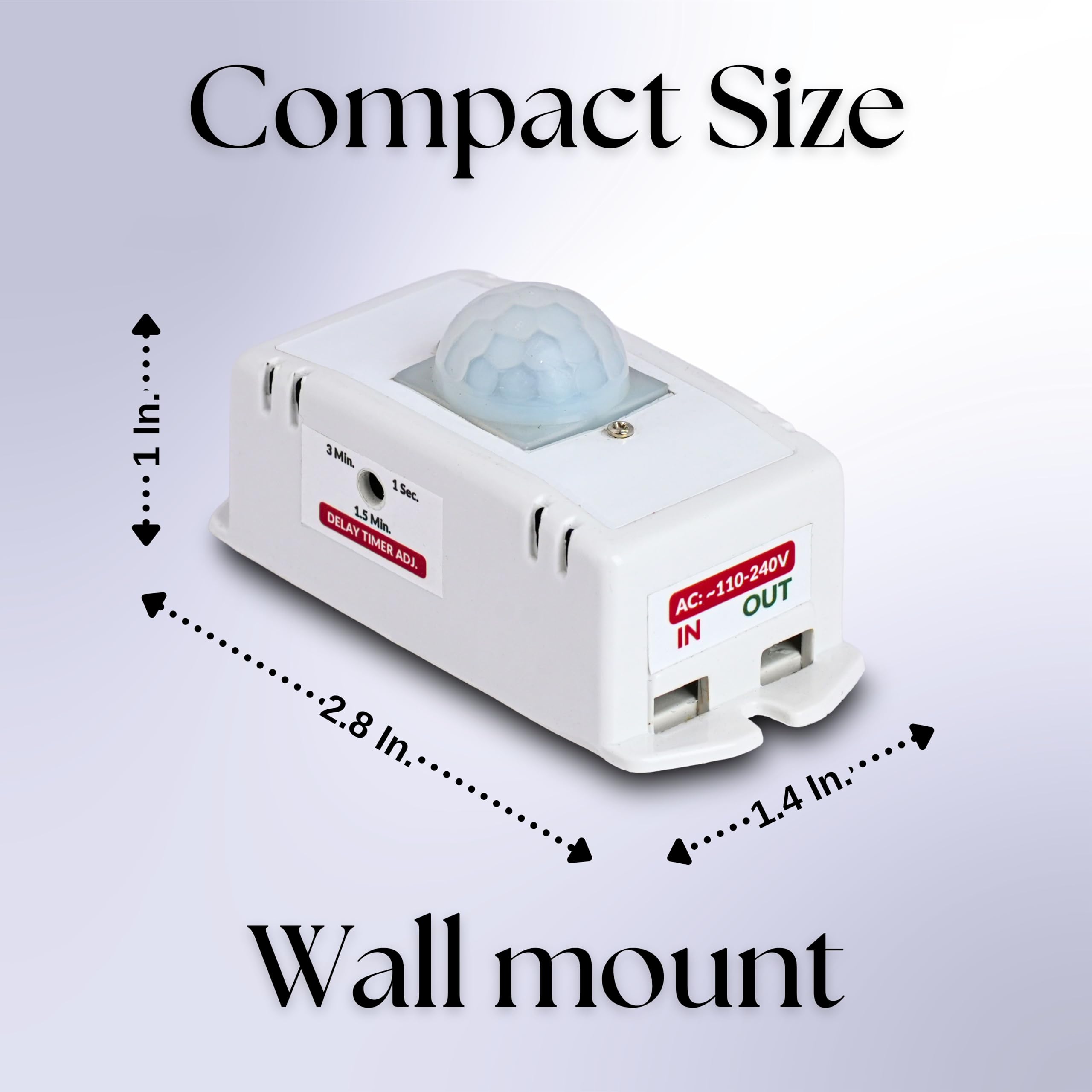 Amonics Motion Activated Day Night Sensor for Parking, Balcony & Common Areas | PIR Sensor Switch | Wall Mount | Power Saving | Night Mode Enabled | Max Load: Upto 1000W 1