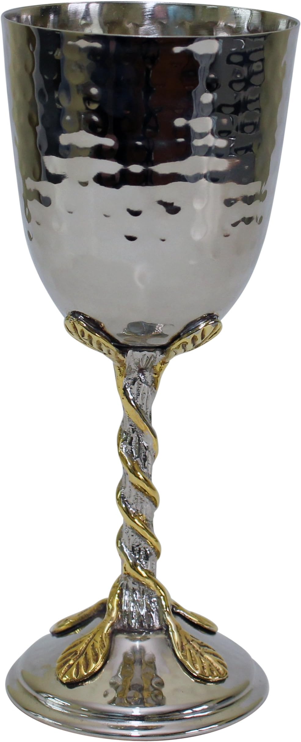 Majestic Giftware KCHS Nickel Plated Hammered Kiddush Cup, 4.5-Inch