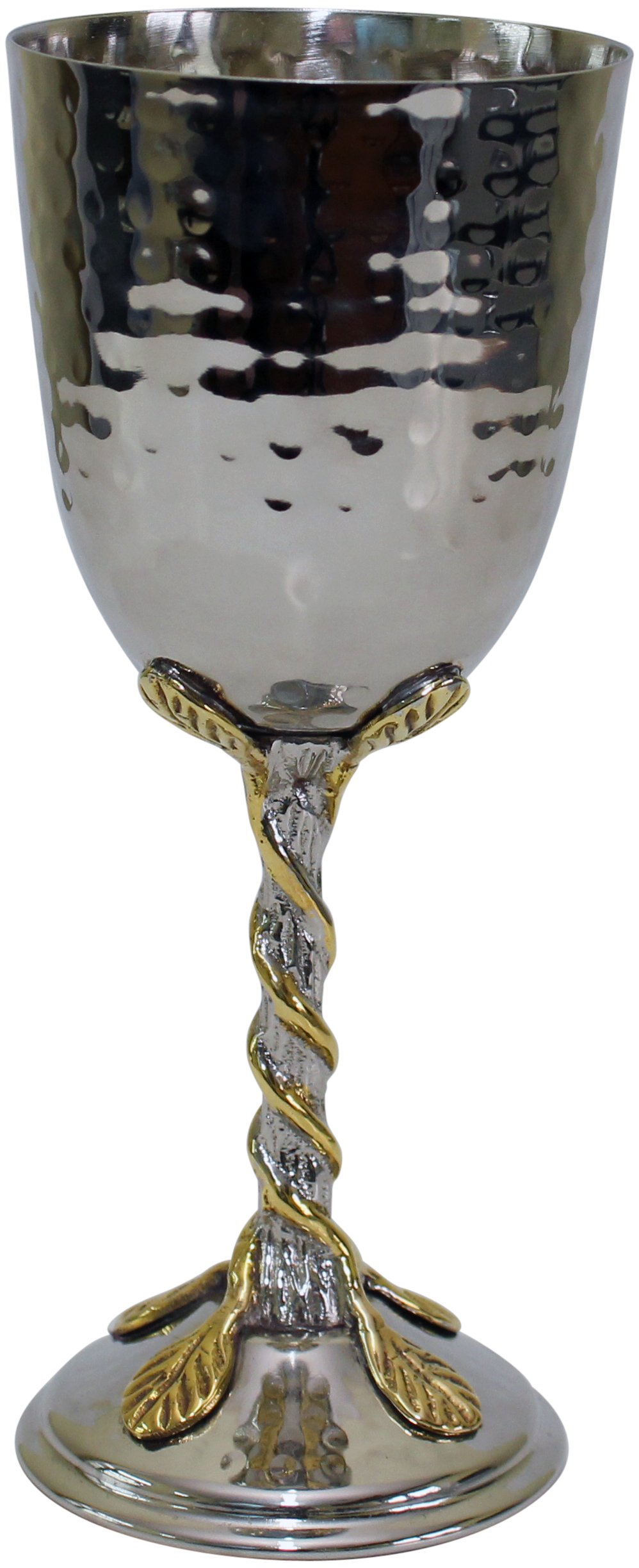 Majestic Giftware KCHS Nickel Plated Hammered Kiddush Cup, 4.5-Inch