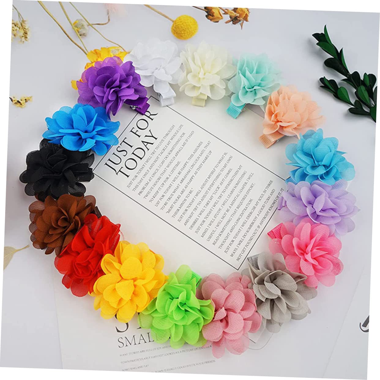 VICASKY 100pezzi Pz Fermagli Per Chiffon Forma Di Fiore Per Bambine Accessori Colorati Per Festa Di Compleanno Matrimonio e Occasioni Speciali