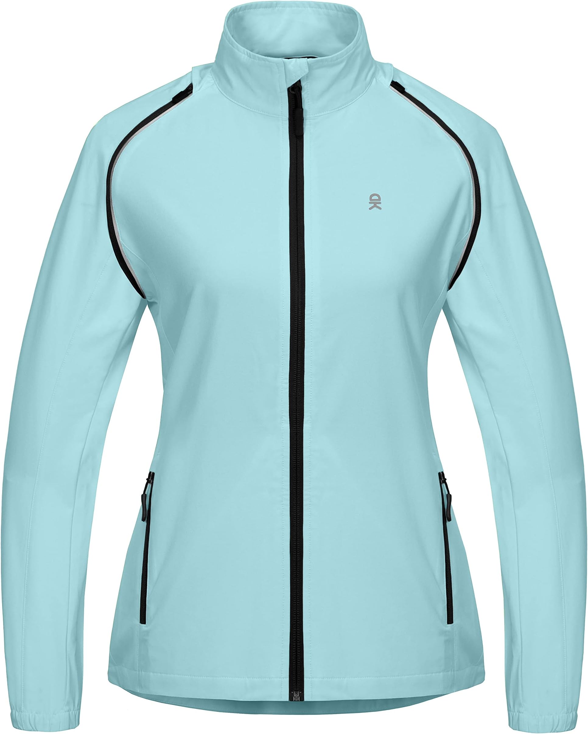 Women's Quick-Dry Running Jacket Convertible UPF 50+ Cycling Jacket Windbreaker with Removable Sleeves