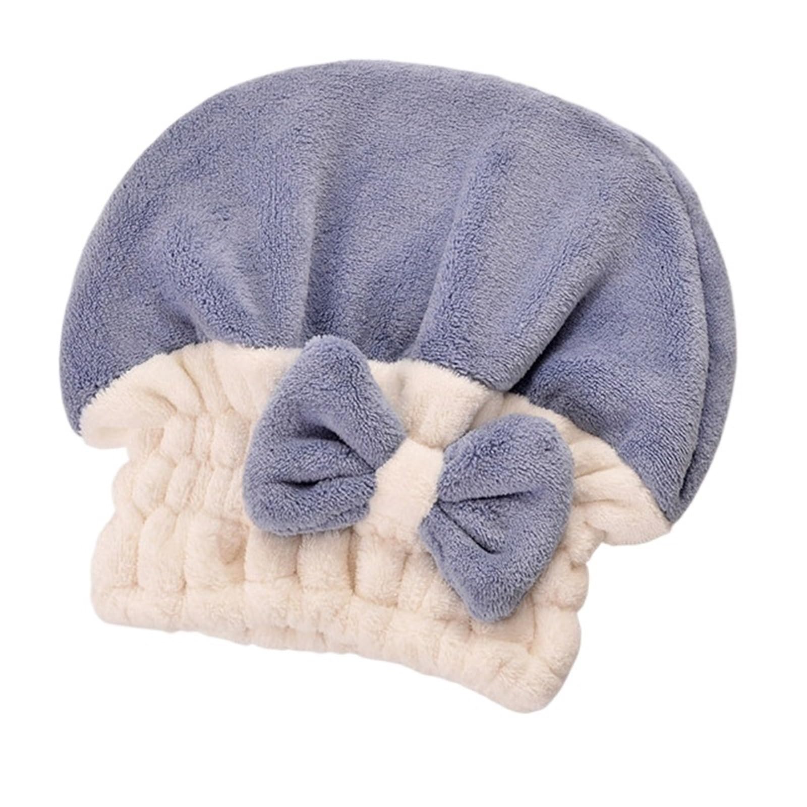 LUYSGBXR Hair Towel Hair Drying Towels Coral Velvet Super Absorbent Towel Cap Quick Dry Head Wrap Shower For Wet(Blue)