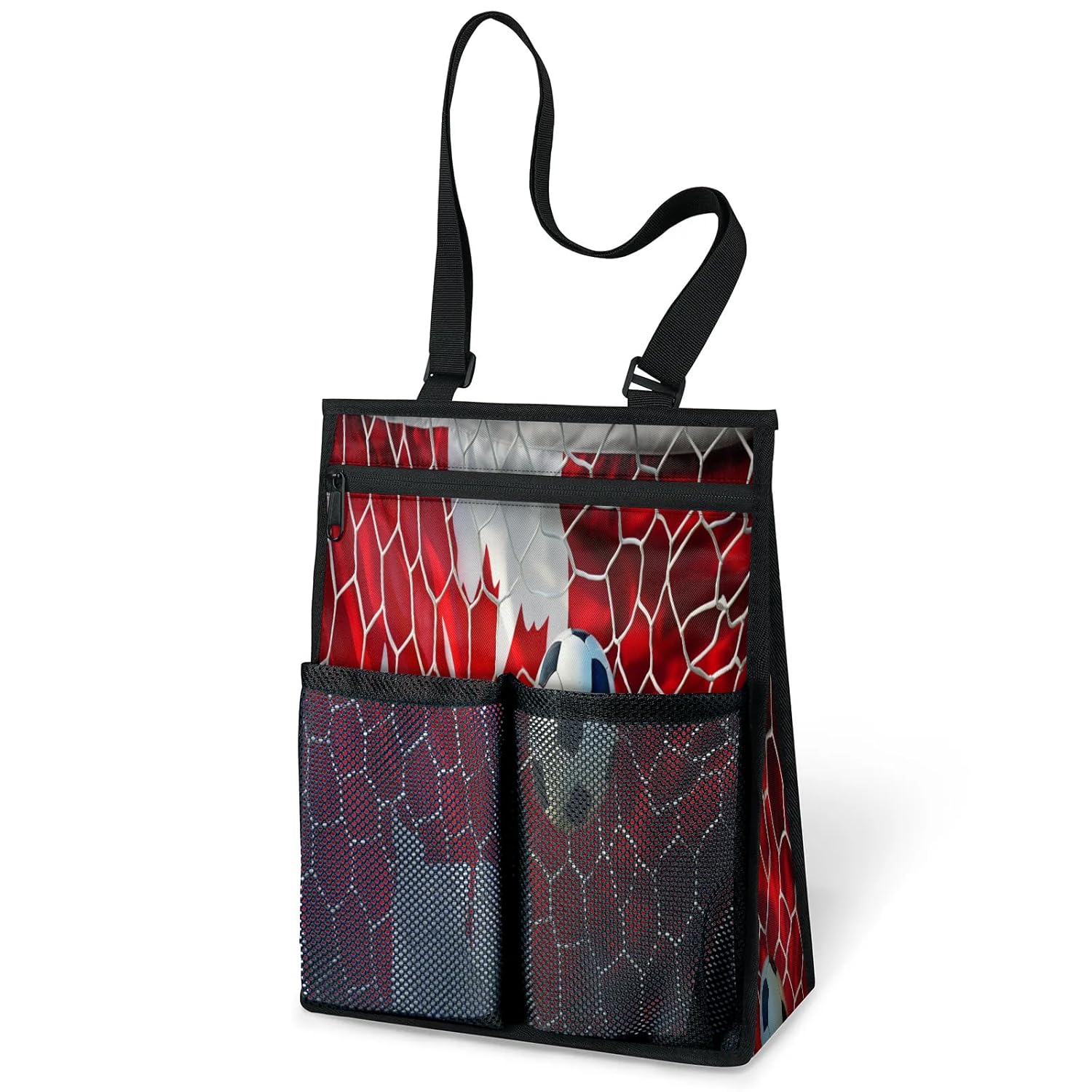 Ourtheme Canadian Flag Football Portable Shower Bag for Travel Gym Camp Beach Tote Shower Caddy Bags Hanging Toiletry