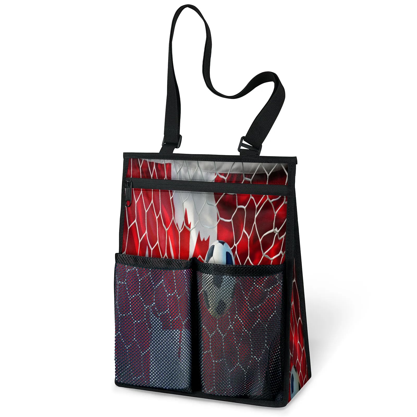 Ourtheme Canadian Flag Football Portable Shower Bag for Travel Gym Camp Beach Tote Shower Caddy Bags Hanging Toiletry