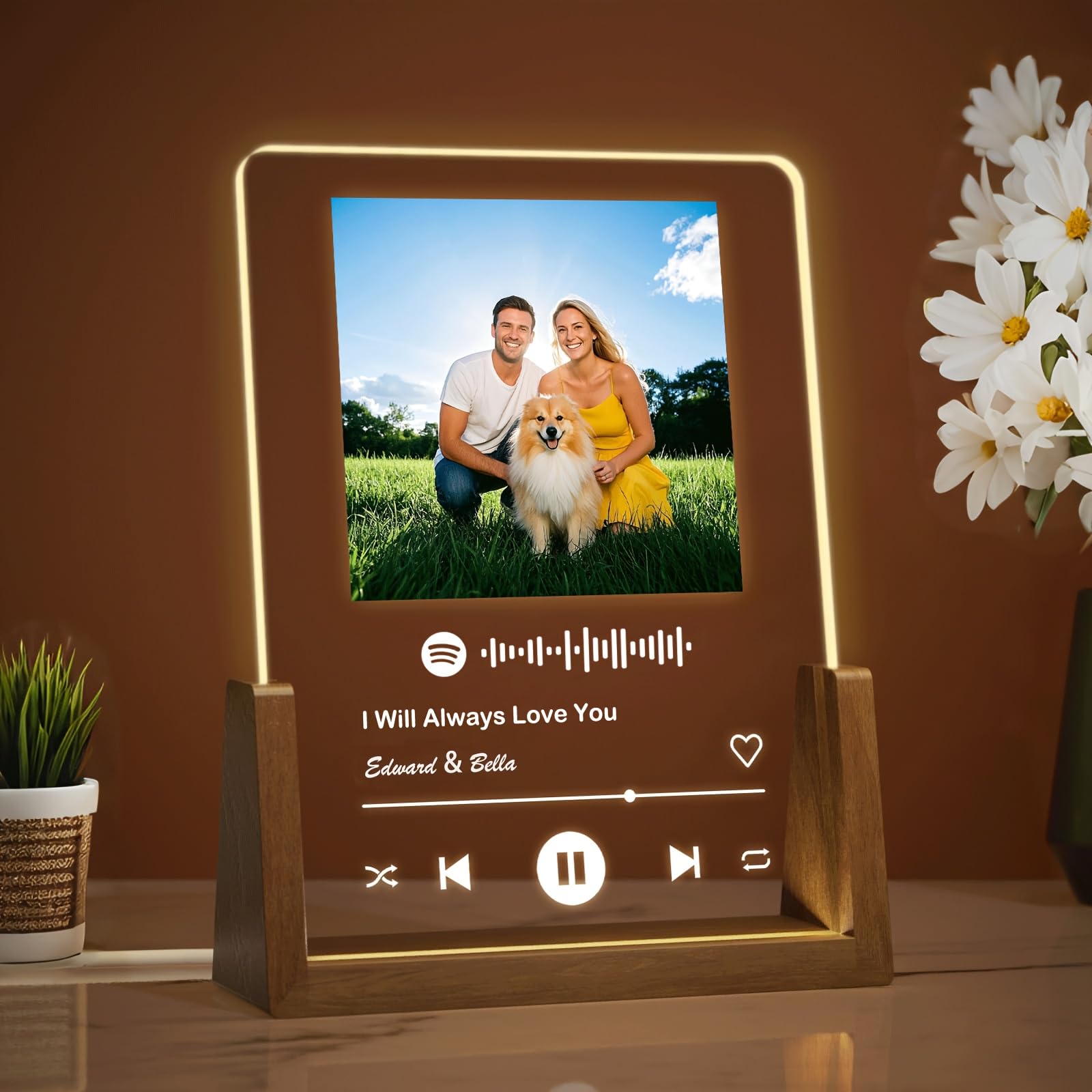 Fashimontr Walut Spotify Code Personalised Spotify Music Night Light – ‘I Will Always Love You’ Led Music Plaque With Photo, Anniversary Or Valentine’s Gift