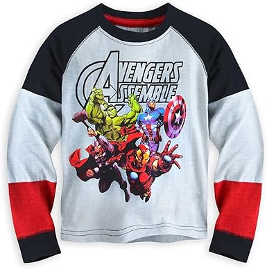Amazon Com Disney Store Marvel Avengers Boy Long Sleeve T Shirt Size 7 8 Clothing Shoes Jewelry