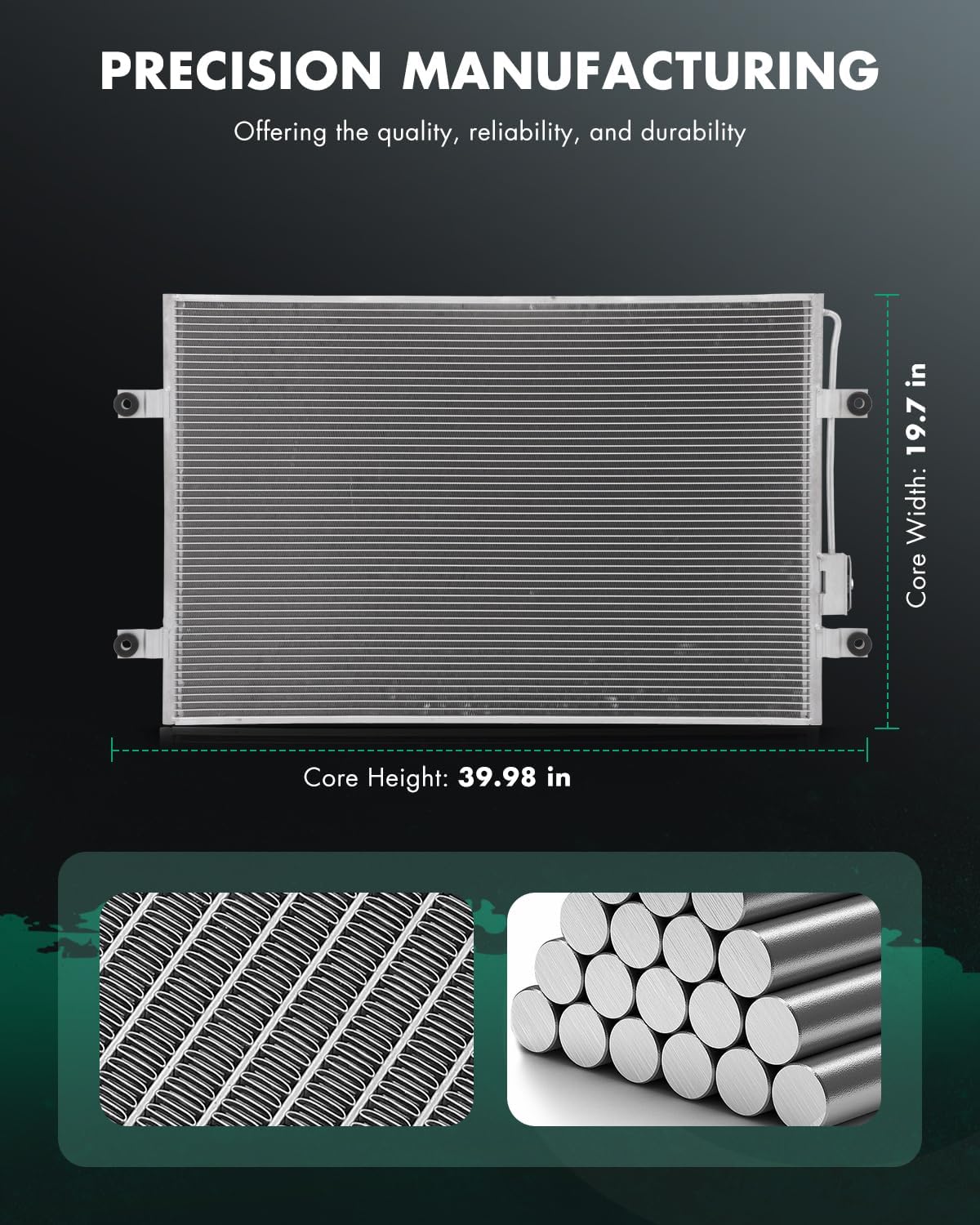 SCITOO AC Condenser Compatible with Freightliner for 114SD Cascadia Century Class Classic Classic XL Columbia Coronado FLD120 FLD120SD M2 106 M2 112