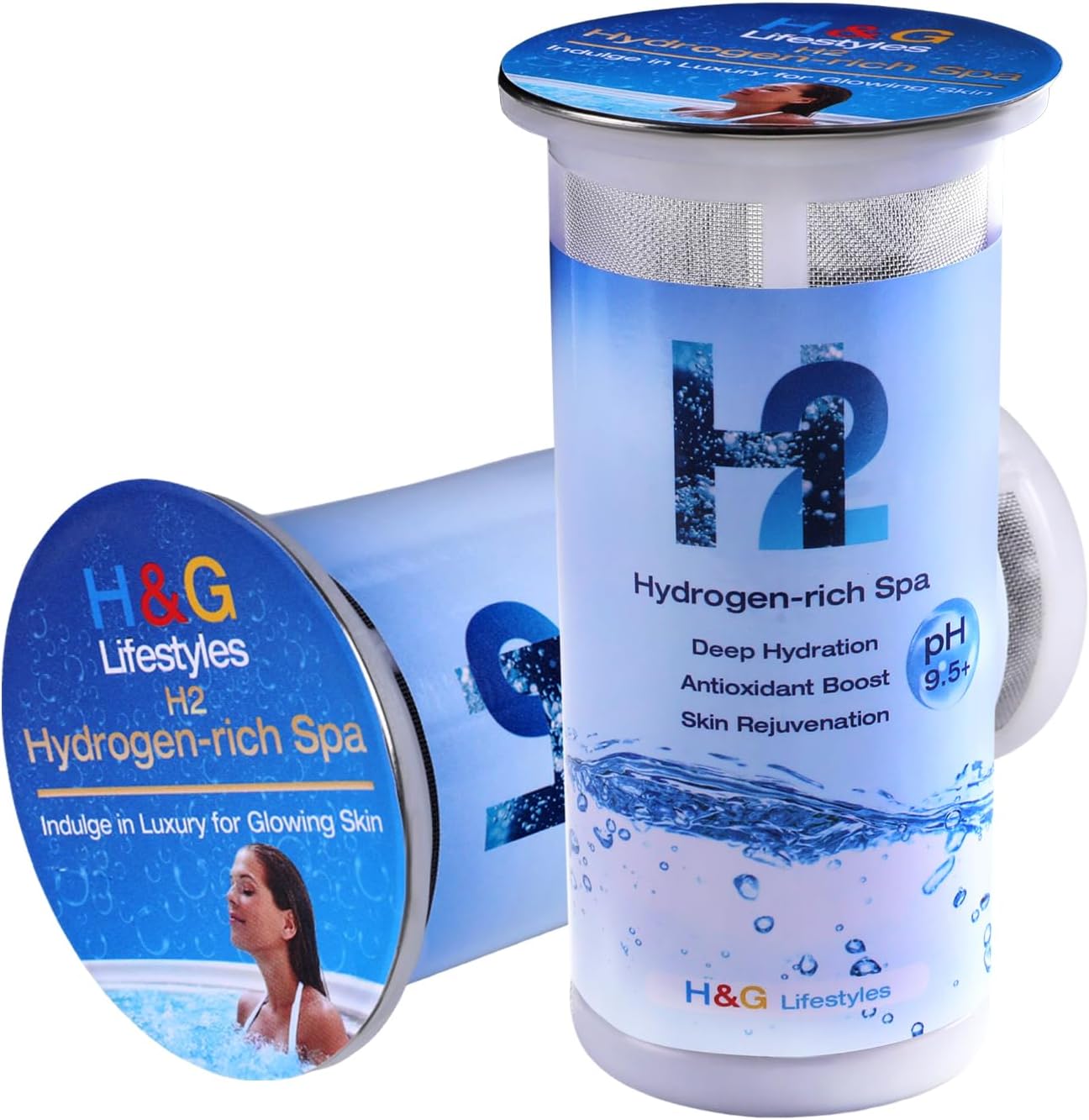 H&G Lifestyles Hydrogen Bath Tablets, H2 Hydrogen Water for Bathing SPA,Hydrogen-Rich Balls Improves Skin Glow Deep Hydration Anti-Aging Stress Relief （2 Packs）