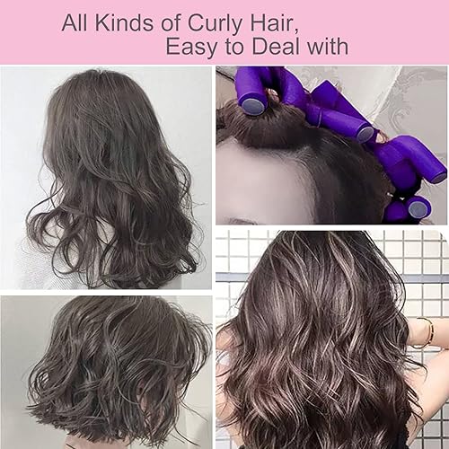 Miniatura 7 de 36 varillas rizadoras flexibles de 9.45 pulgadas, rodillos flexibles, rizadores de pelo flexibles, rodillos de pelo flexibles, rodillos de pelo