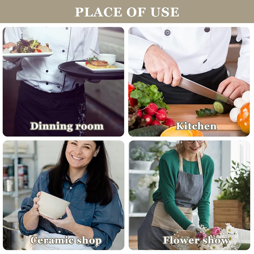 2 Grembiuli Professionali Da Cameriere - Grembiule In Vita Con 3 Tasche Per Ristorante E Cucina - Foto 2