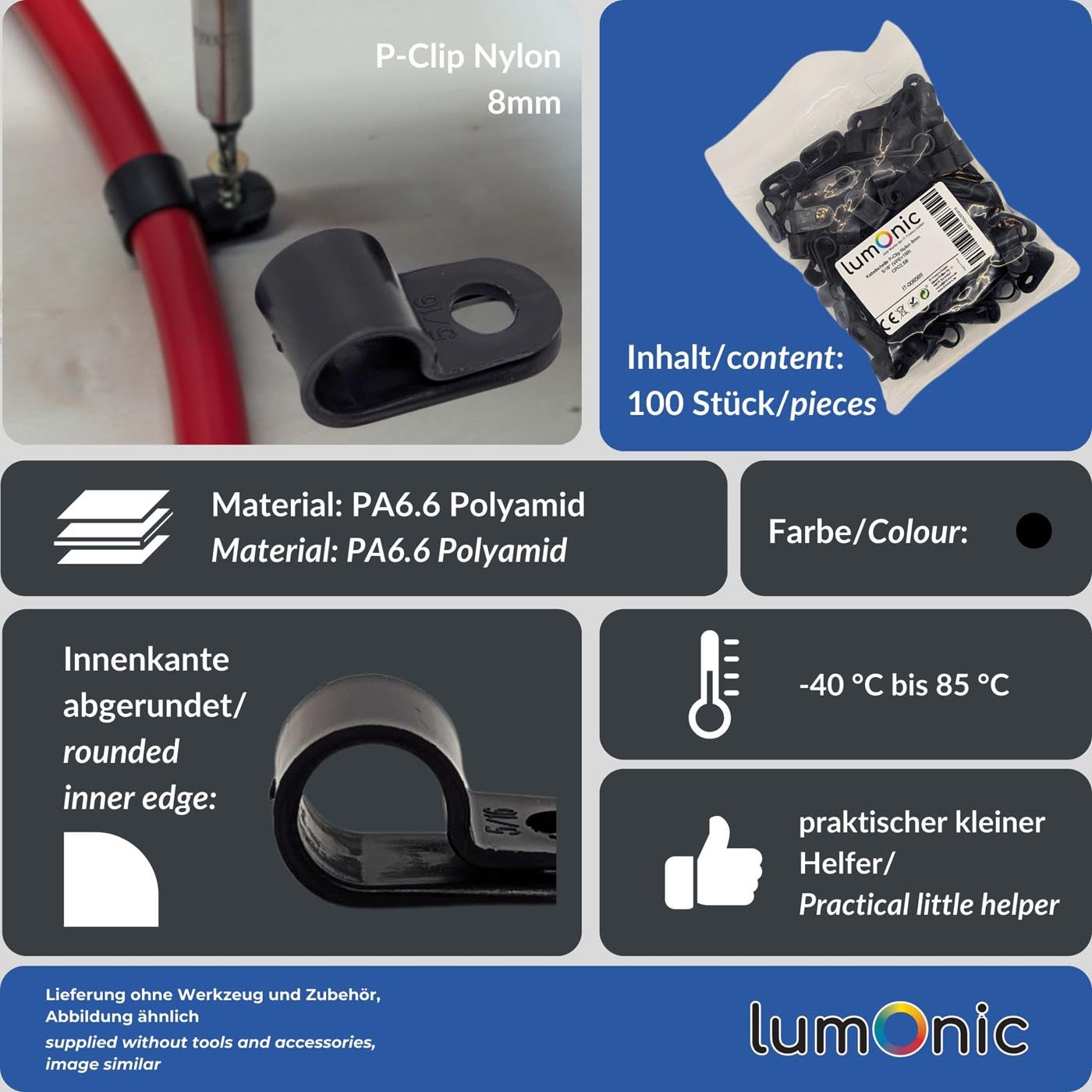 Sourcing Map 20 Clip Fermacavi In Nylon Tipo R, Diametro 5 Mm, Bianche: Per Gestione Cavi Ordinata