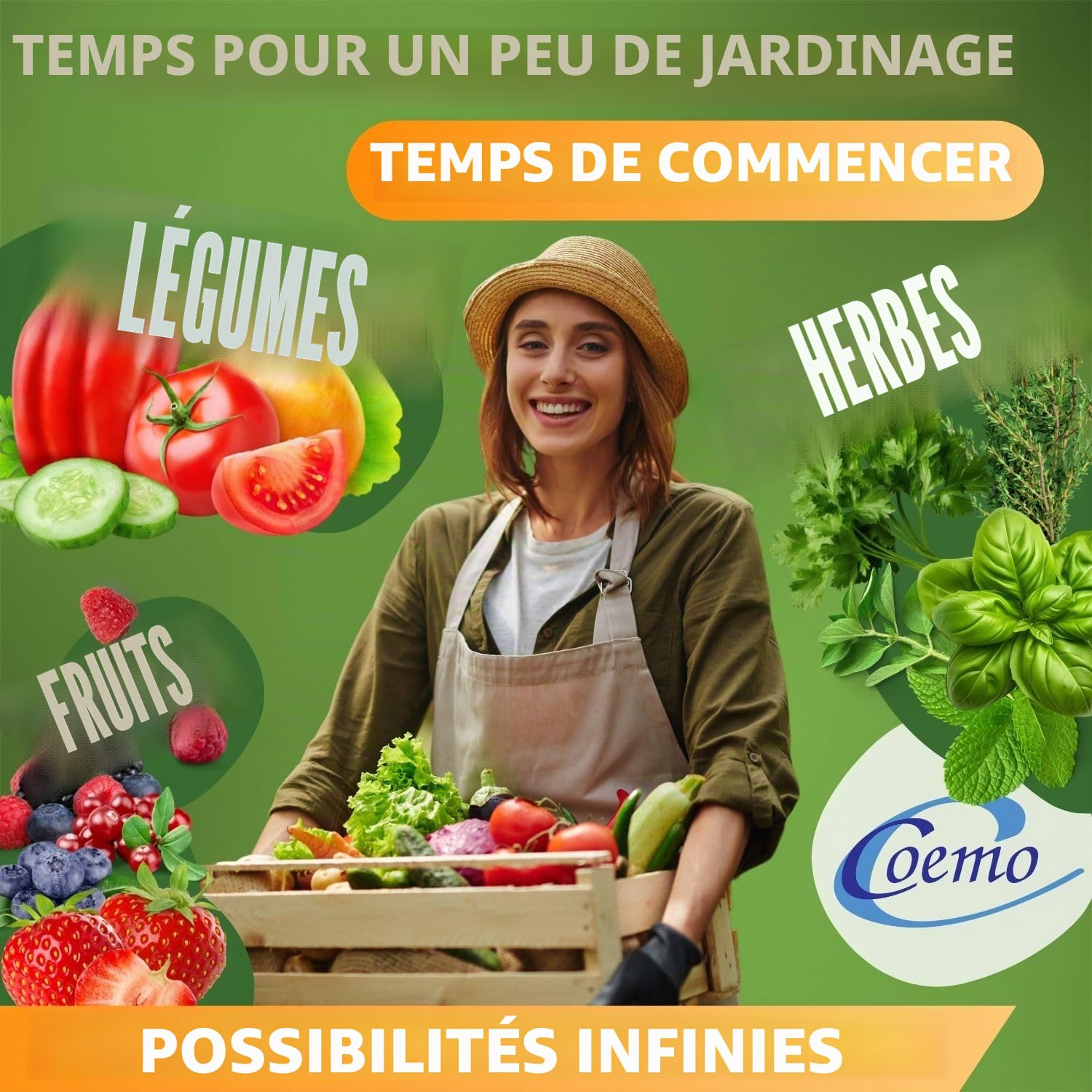 Coemo Jardinière surélevée en bois avec étagère - 90 x 60 x 90 cm - Pour terrasse et jardin | Jardinière et jardinière pour balcon, jardinière surélevée avec non-tissé pour plantes, également utilisable comme brise-vue
