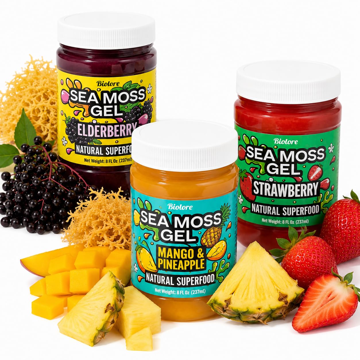 Amazon.com : Biolore Sea Moss Gel Set of 3 – Total 24oz – Flavored