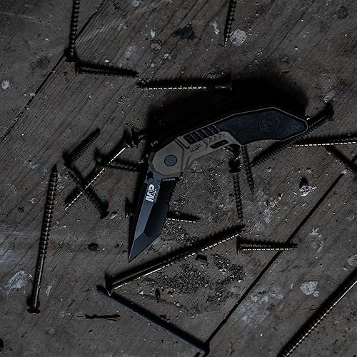 Miniatura 4 de Smith & Wesson M&P SWMP3BSD Cuchillo plegable asistido de 7.1 pulgadas con hoja dentada de 2.8 pulgadas y mango de aluminio para exteriores,