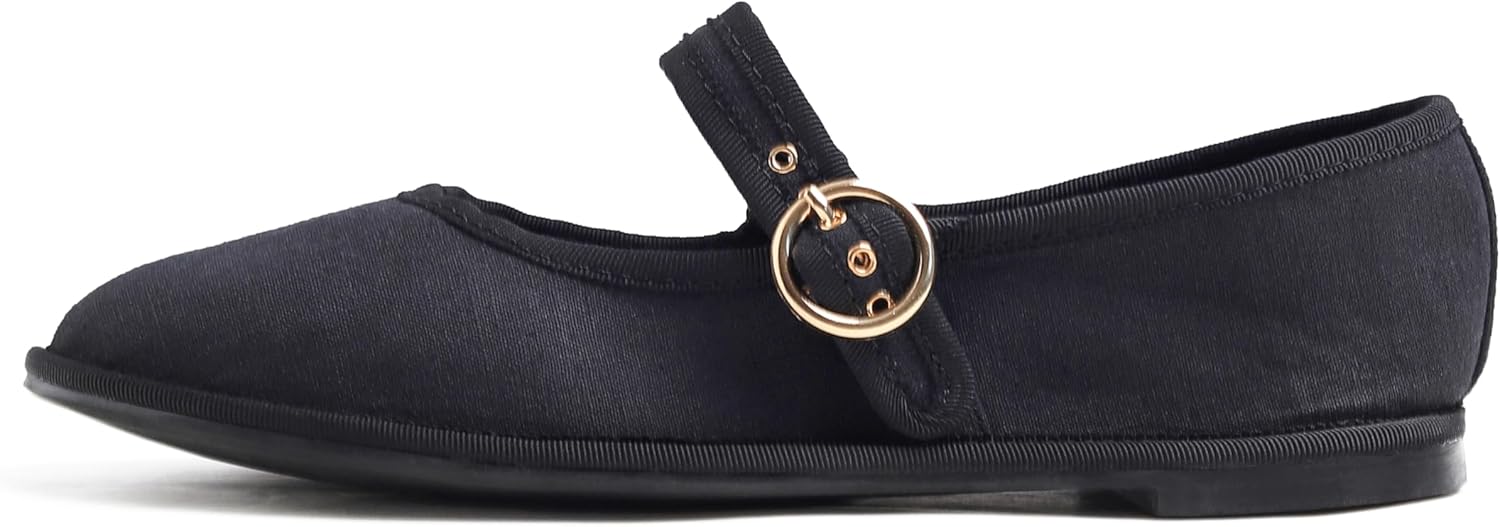 FEVERSOLE Women's Soft Breathable Mary Jane Memory Foam Cushioned Comfort Round Toe Metal Buckle Flats Walking Shoes - Image 3