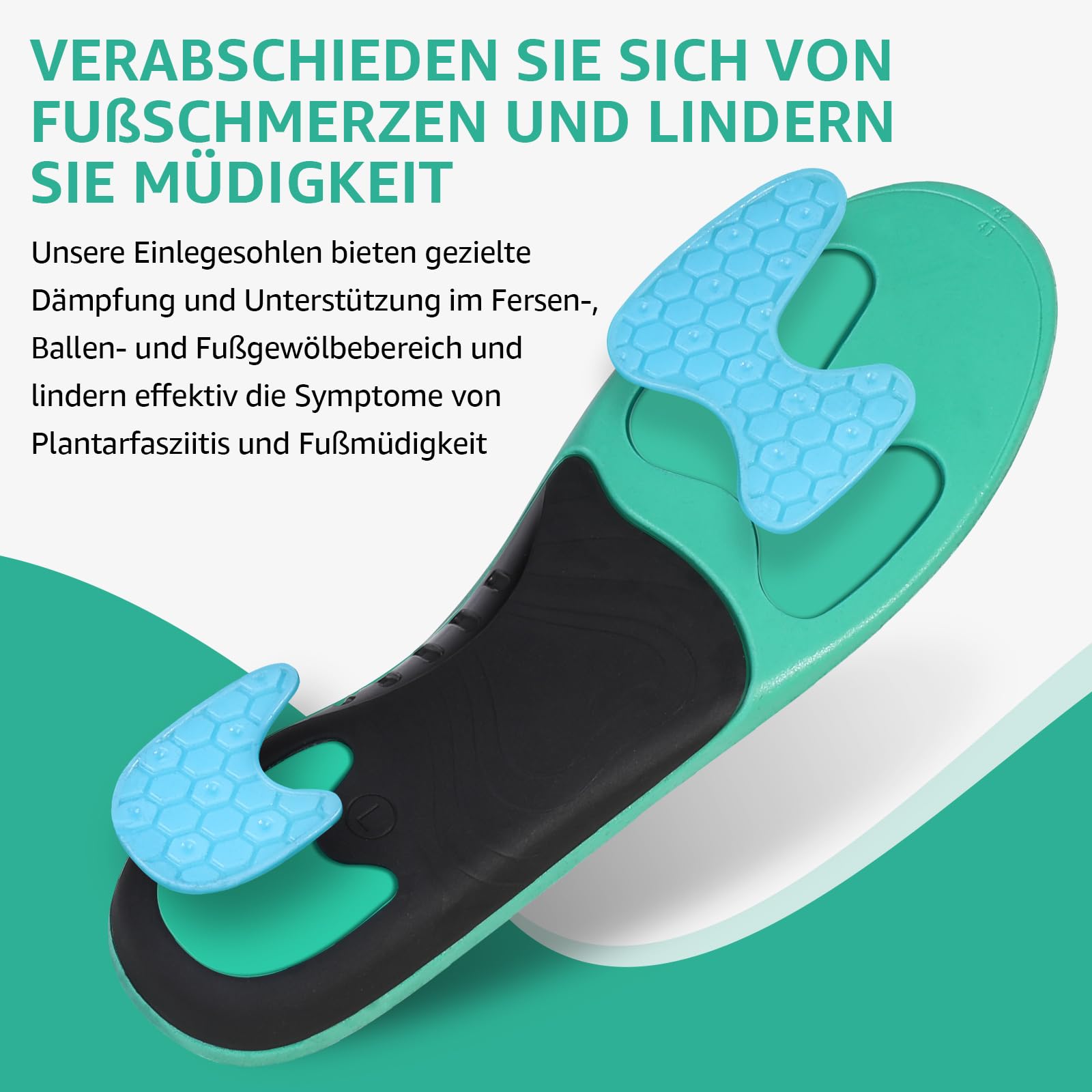 3ANGNI Orthopädische Einlegesohlen Fersensporn Einlagen Senkspreizfuß für Plantarfasziitis, Plattfuß Herren Damen，Kann Auch für Einlegesohlen Arbeitsschuhe Schuheinlagen Schuhe