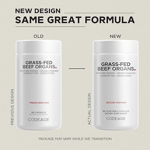 Vista 3 de Codeage Suplemento de órganos de carne alimentada con pasto – Suplementos glandulares – Liofilización, no desgrasado, hígado desecado, corazón