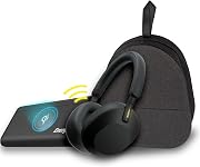 Sony WH-1000XM5 Wireless Noise Canceling Over-Ear Headphones (Black) Bundle with Portable Charging Accessory (2 Items)