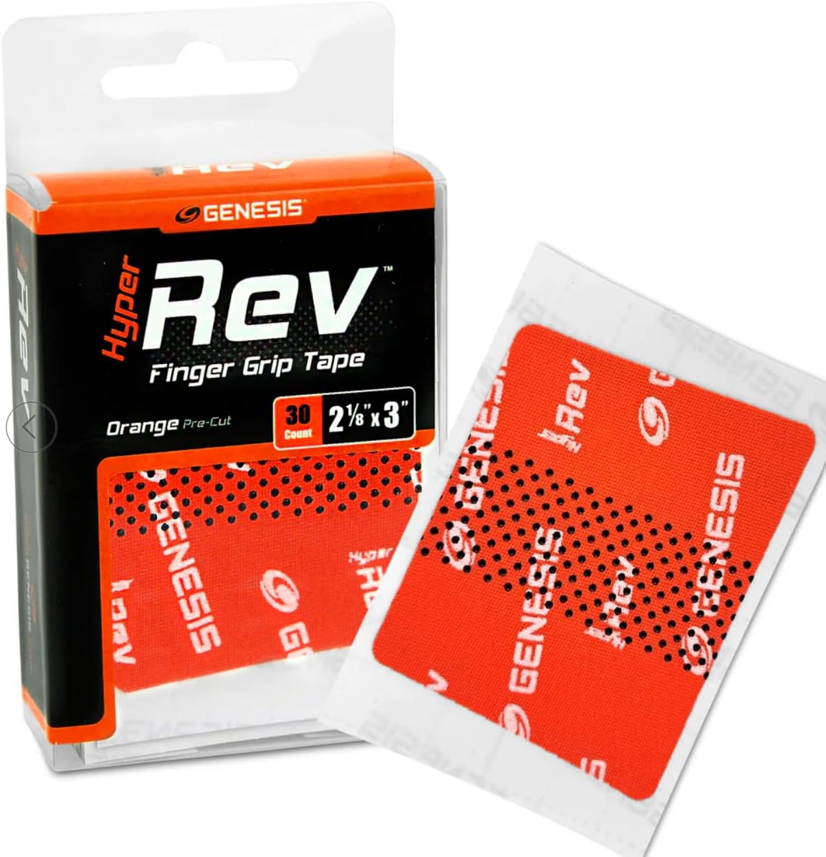 Solaravita Genesis Hyper Rev Orange Finger Grip Tape, Pre-Cut 2.75 x 3 inches, 30 Count