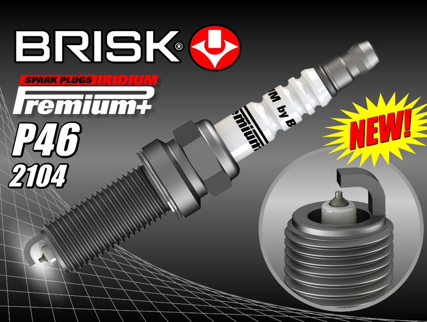 BRISK Iridium Premium+ Plus P46 MR15YIR-1 2104 Zündkerzen, 4 Stück