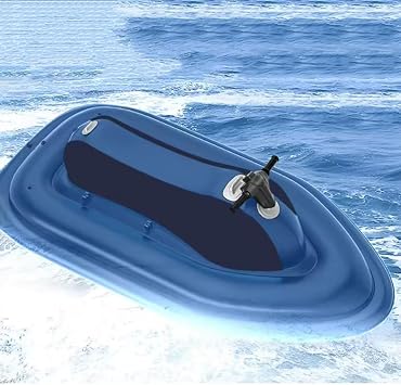 Inflatable Jet Boat, Inflatable Jet Ski with 500W/700W Scooter, Electric Motor Boat, Electric Water Surf Boat, Inflatable Foldable Motorboat, Sea Diving Swimming Equipment,With 500w 10a thruster